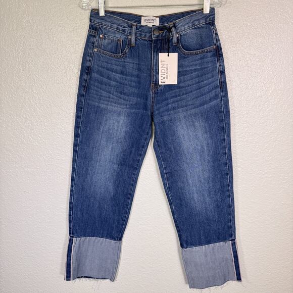 Evident Denim - Evident Anthropologie Jeans Womens 26 Ghent Boyfriend Crop Selvedge Los Angeles